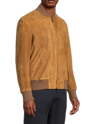 Paul Smith Men's Suede Bomber Jacket - Camel - Size Large | Thumbnail 4 Paul Smith Men's Suede Bomber Jacket - Camel - Size Large | Thumbnail 4