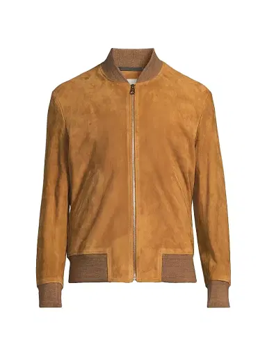Paul Smith Men's Suede Bomber Jacket - Camel - Size Large | Thumbnail 1 Paul Smith Men's Suede Bomber Jacket - Camel - Size Large | Thumbnail 1