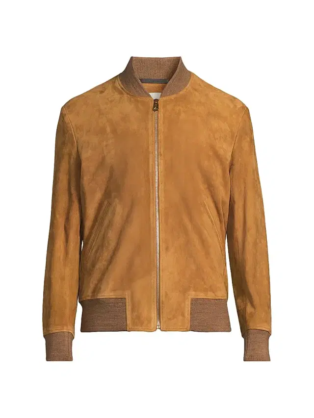 Paul Smith Men's Suede Bomber Jacket - Camel