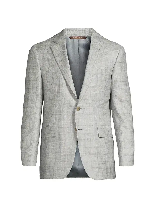 Canali Men's Scratch Wool-Silk-Linen Sportcoat - Light Blue