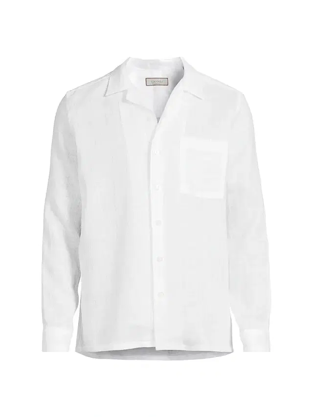 Canali Men's Linen Modern Fit Shirt - White