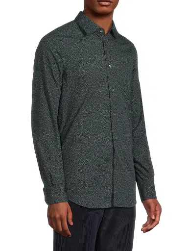 Paul Smith Men's Floral Cotton Tailored Button-Front Shirt | Thumbnail 4 Paul Smith Men's Floral Cotton Tailored Button-Front Shirt | Thumbnail 4