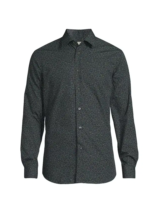 Paul Smith Men's Floral Cotton Tailored Button-Front Shirt - Navy