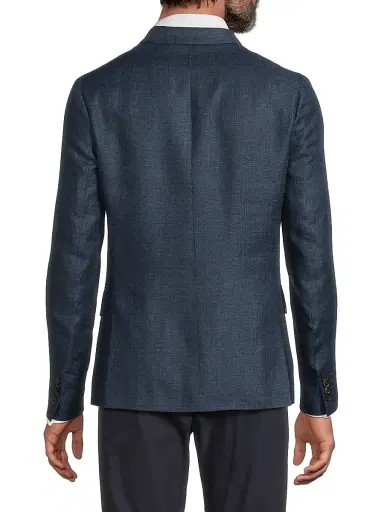 Paul Smith Men's Linen-Wool Two-Button Jacket - Navy | Thumbnail 5 Paul Smith Men's Linen-Wool Two-Button Jacket - Navy | Thumbnail 5