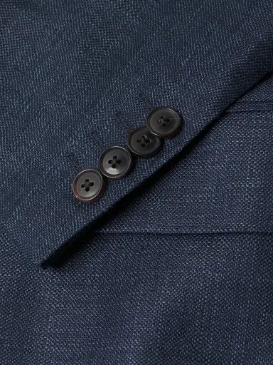 Paul Smith Men's Linen-Wool Two-Button Jacket - Navy | Thumbnail 6 Paul Smith Men's Linen-Wool Two-Button Jacket - Navy | Thumbnail 6