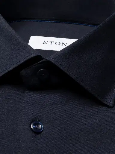Eton Men's Slim-Fit Solid 4Flex Shirt - Navy - Size 17.5 | Thumbnail 6 Eton Men's Slim-Fit Solid 4Flex Shirt - Navy - Size 17.5 | Thumbnail 6