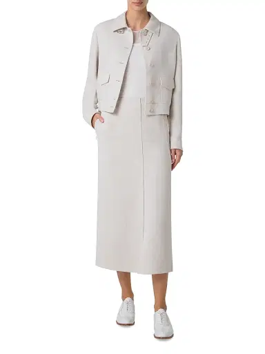Akris Women's Peer Linen Button-Front Jacket | Thumbnail 2 Akris Women's Peer Linen Button-Front Jacket | Thumbnail 2