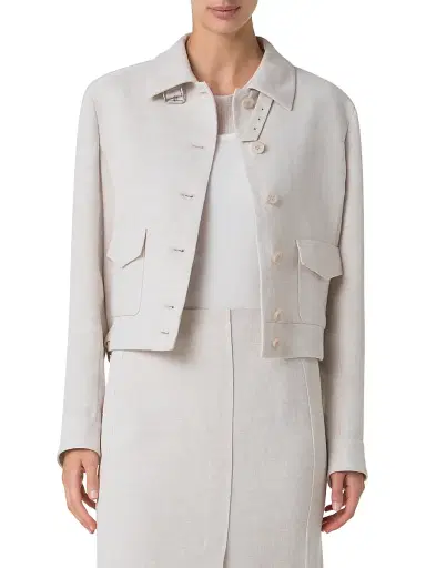 Akris Women's Peer Linen Button-Front Jacket | Thumbnail 3 Akris Women's Peer Linen Button-Front Jacket | Thumbnail 3