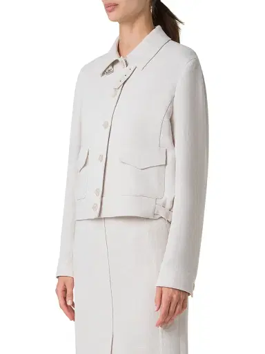 Akris Women's Peer Linen Button-Front Jacket | Thumbnail 4 Akris Women's Peer Linen Button-Front Jacket | Thumbnail 4