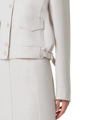 Akris Women's Peer Linen Button-Front Jacket | Thumbnail 6 Akris Women's Peer Linen Button-Front Jacket | Thumbnail 6