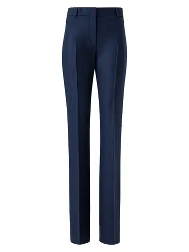 Akris Women's Marilyn Strech Flannel Boot-Cut Pants - Navy | Thumbnail 1 Akris Women's Marilyn Strech Flannel Boot-Cut Pants - Navy | Thumbnail 1