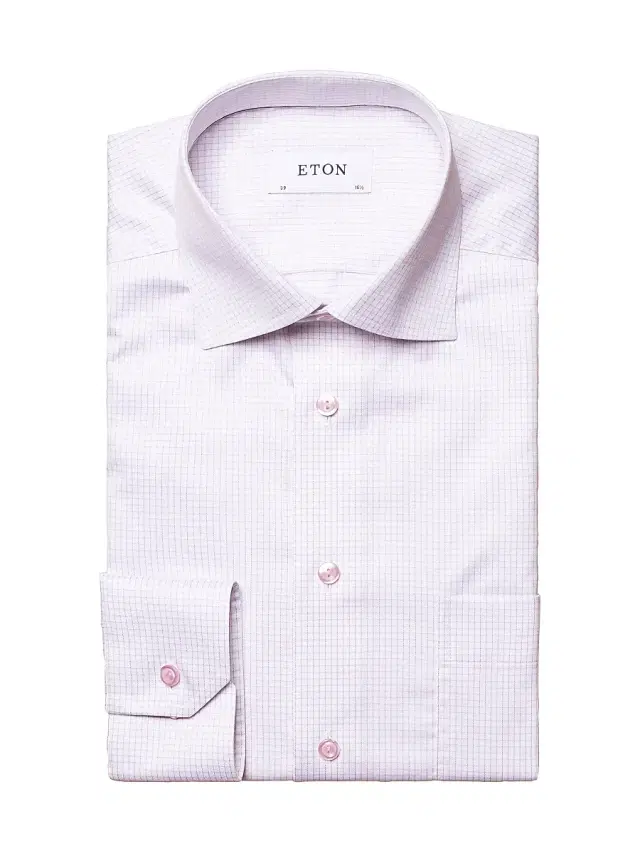 Eton Men's Grid Check Classic-Fit Dress Shirt - Pink
