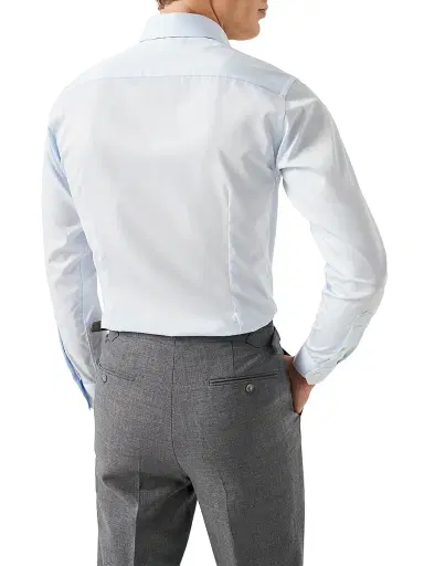 Eton Men's Slim-Fit Elevated Twill Shirt - Blue | Thumbnail 4 Eton Men's Slim-Fit Elevated Twill Shirt - Blue | Thumbnail 4