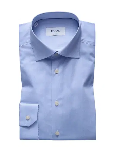 Eton Men's Super Slim-Fit Twill Dress Shirt - Blue - Size 14.5 | Thumbnail 1 Eton Men's Super Slim-Fit Twill Dress Shirt - Blue - Size 14.5 | Thumbnail 1