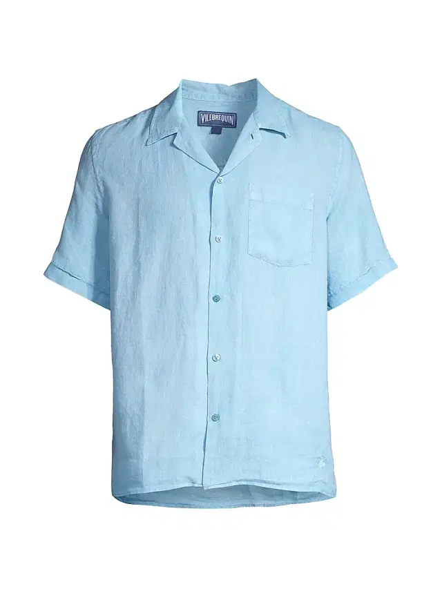 Vilebrequin Men's Charli Har Linen Camp Shirt - Spring Lake