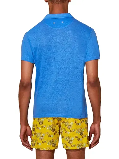 Vilebrequin Men's Pyramid Linen Polo Shirt - Faience | Thumbnail 5
