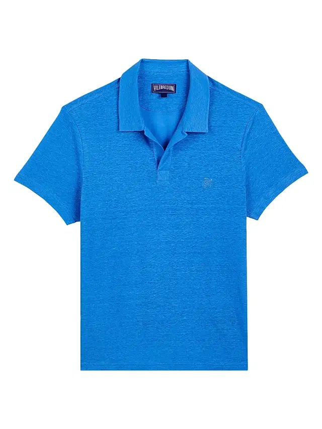 Vilebrequin Men's Pyramid Linen Polo Shirt - Faience