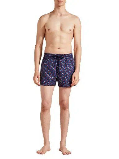 Vilebrequin Men's Moorsie Turtle Print Swim Trunks - Glycine | Thumbnail 2
