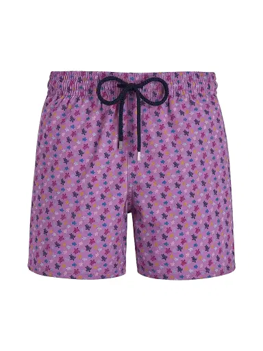 Vilebrequin Men's Moorsie Turtle Print Swim Trunks - Glycine | Thumbnail 1