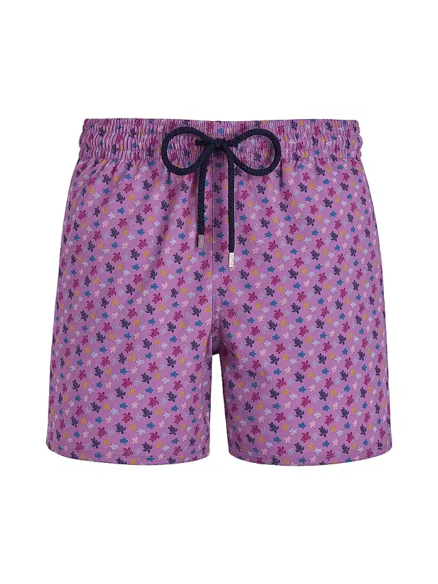 Vilebrequin Men's Moorsie Turtle Print Swim Trunks - Glycine