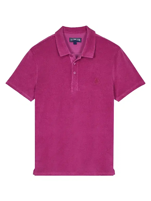 Vilebrequin Men's Organic Cotton Terry Polo Shirt - Pourpre