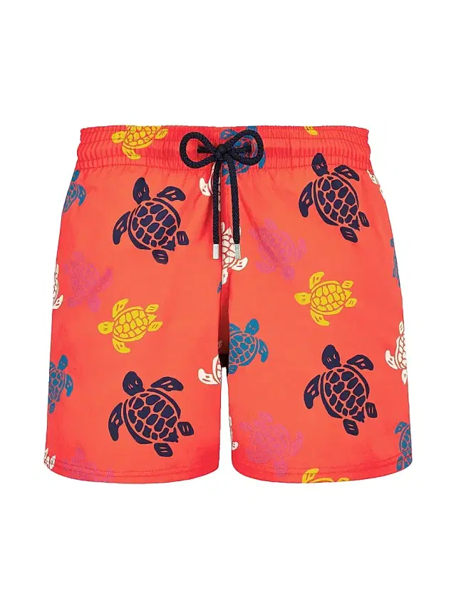 Vilebrequin Men's Multicolor Tortoise Swim Trunks - Coquelicot