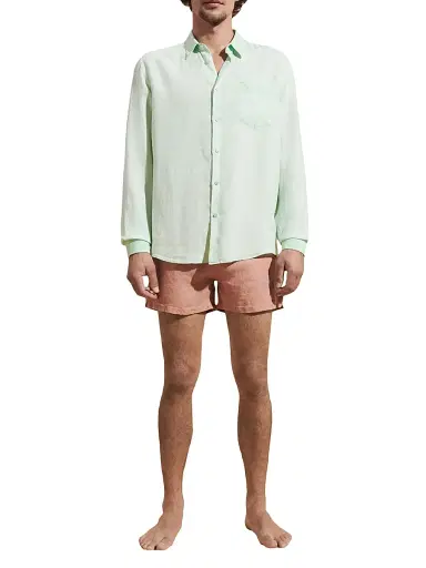 Vilebrequin Men's Caroubis Linen Shirt - Vert | Thumbnail 2