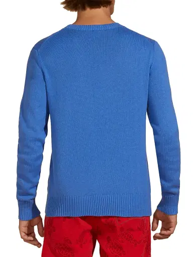 Vilebrequin Men's Rayol Logo Cotton-Blend Crewneck Sweater - Sea Blue | Thumbnail 5