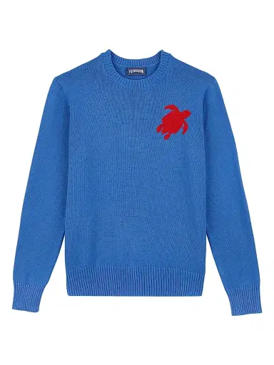 Vilebrequin Men's Rayol Logo Cotton-Blend Crewneck Sweater - Sea Blue | Thumbnail 1