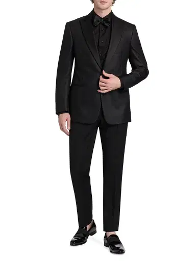 Giorgio Armani Men's Printed Dinner Jacket - Black | Thumbnail 2
