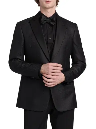 Giorgio Armani Men's Printed Dinner Jacket - Black | Thumbnail 3
