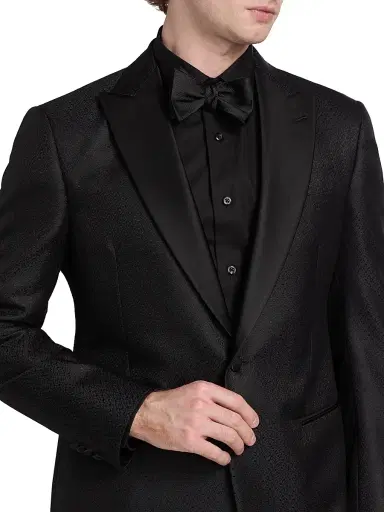 Giorgio Armani Men's Printed Dinner Jacket - Black | Thumbnail 6
