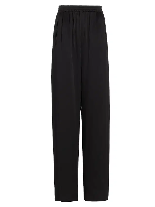 Giorgio Armani Women's Pull-On Silk Trousers - Black