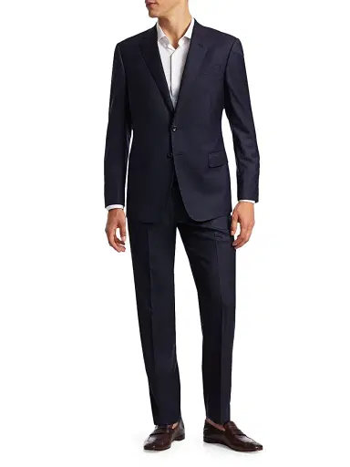 Giorgio Armani Men's Single-Breasted Wool Suit - Navy - Size 36 | Thumbnail 2