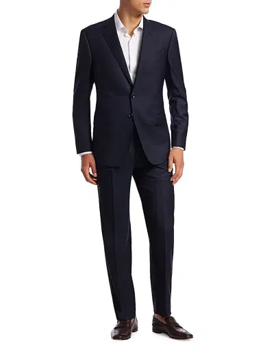 Giorgio Armani Men's Single-Breasted Wool Suit - Navy - Size 36 | Thumbnail 3