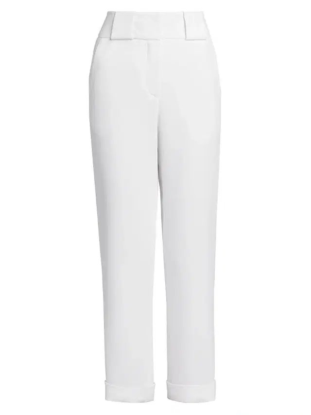 Giorgio Armani Women's Crepe Flat Front Trousers - White