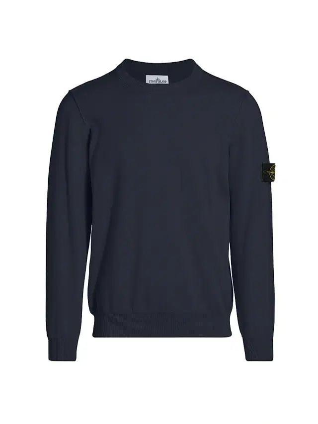 Stone Island Men's Crewneck Cotton Sweater - Navy Blue