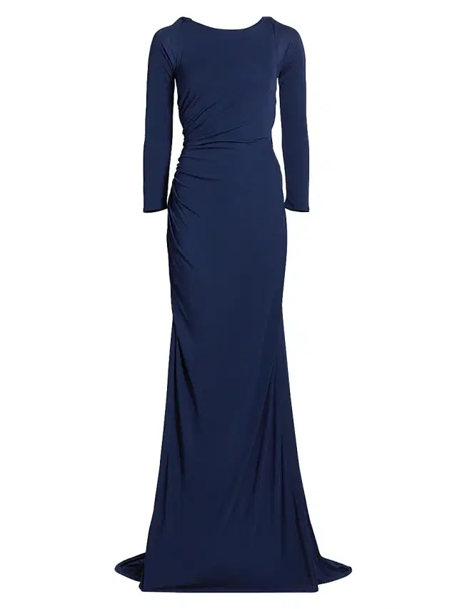 Elisabetta Franchi Women's Ruched Jersey Gown - Navy