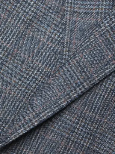 Giorgio Armani Men's Plaid Wool-Cashmere Sport Coat - Blue Brown - Size 42 | Thumbnail 6
