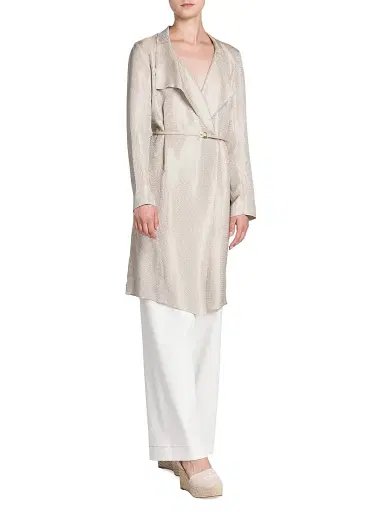 Giorgio Armani Women's Belted Metallic Jacquard Jacket - Gold - Size 12 | Thumbnail 2 Giorgio Armani Women's Belted Metallic Jacquard Jacket - Gold - Size 12 | Thumbnail 2