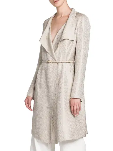 Giorgio Armani Women's Belted Metallic Jacquard Jacket - Gold - Size 12 | Thumbnail 4 Giorgio Armani Women's Belted Metallic Jacquard Jacket - Gold - Size 12 | Thumbnail 4