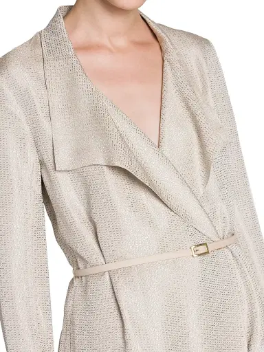 Giorgio Armani Women's Belted Metallic Jacquard Jacket - Gold - Size 12 | Thumbnail 6 Giorgio Armani Women's Belted Metallic Jacquard Jacket - Gold - Size 12 | Thumbnail 6