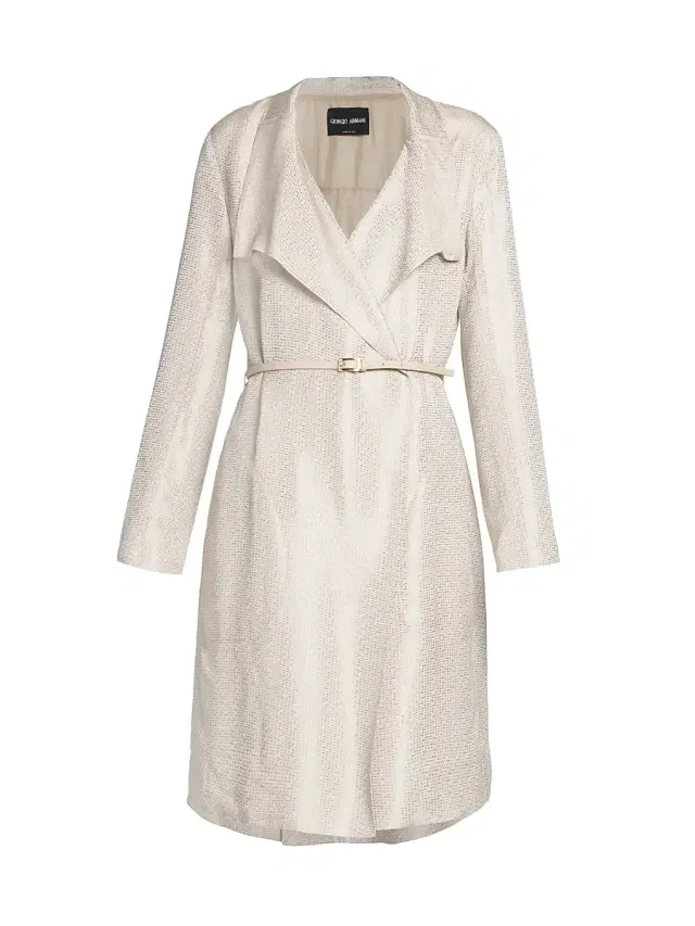 Giorgio Armani Women's Belted Metallic Jacquard Jacket - Gold