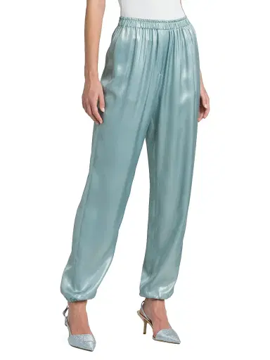 Giorgio Armani Women's Laminated Satin Joggers | Thumbnail 4 Giorgio Armani Women's Laminated Satin Joggers | Thumbnail 4