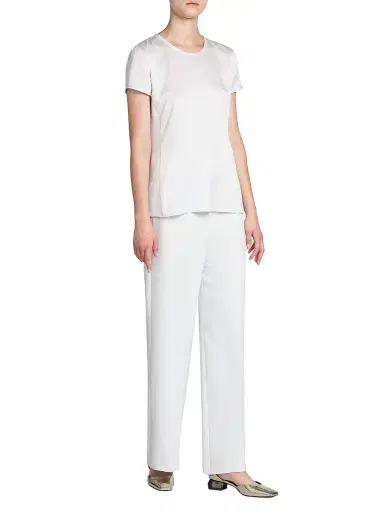 Giorgio Armani Women's Silk Short-Sleeve Shirt - Ice - Size 12 | Thumbnail 2 Giorgio Armani Women's Silk Short-Sleeve Shirt - Ice - Size 12 | Thumbnail 2