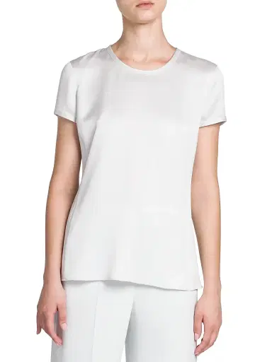 Giorgio Armani Women's Silk Short-Sleeve Shirt - Ice - Size 12 | Thumbnail 3 Giorgio Armani Women's Silk Short-Sleeve Shirt - Ice - Size 12 | Thumbnail 3