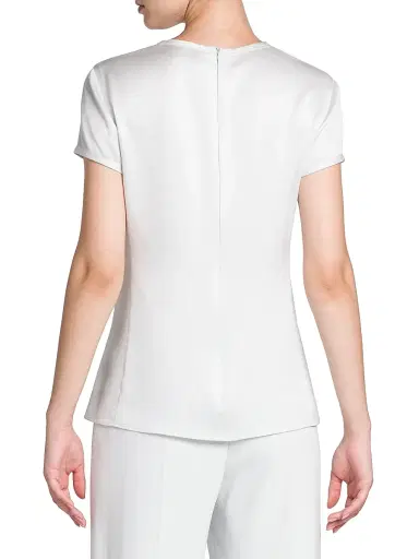 Giorgio Armani Women's Silk Short-Sleeve Shirt - Ice - Size 12 | Thumbnail 5 Giorgio Armani Women's Silk Short-Sleeve Shirt - Ice - Size 12 | Thumbnail 5