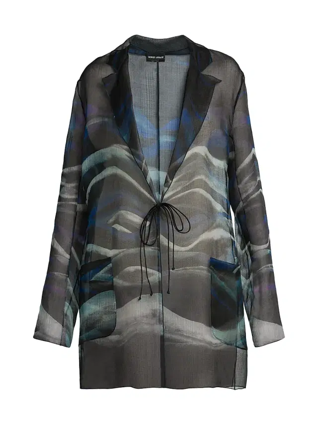 Giorgio Armani Women's Tie-Front Silk Jacket - Printed