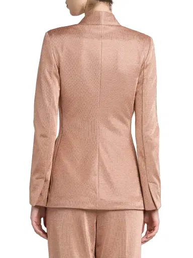 Giorgio Armani Women's Metallic Bonded Jersey Blazer - Pink Gold - Size 12 | Thumbnail 5