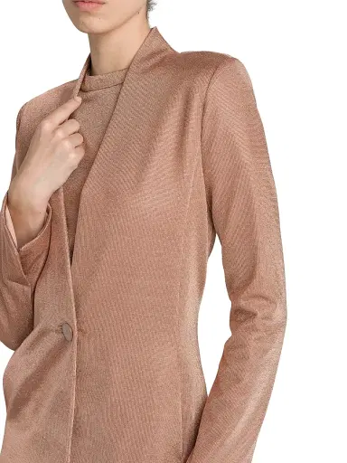 Giorgio Armani Women's Metallic Bonded Jersey Blazer - Pink Gold - Size 12 | Thumbnail 6